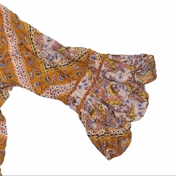 Jaase Yellow Floral Bell Sleeve Top - Picture 5 of 10